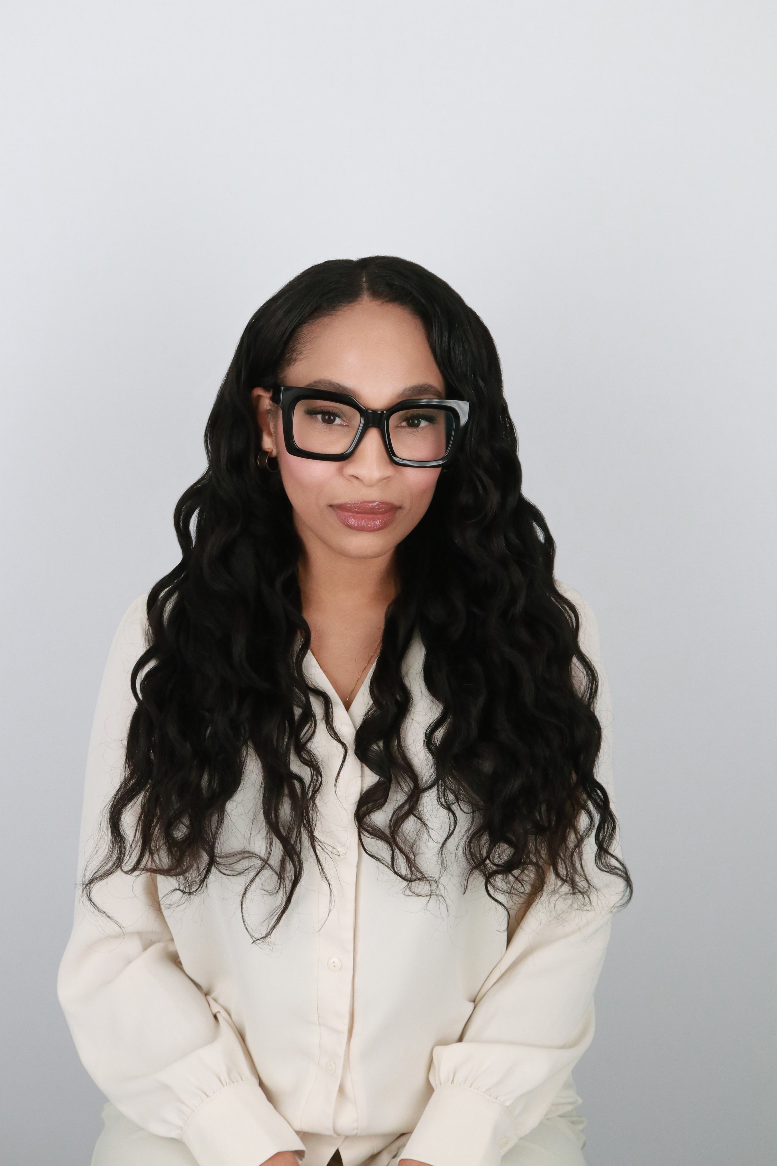 Woman's Headshot with Long Black Hair